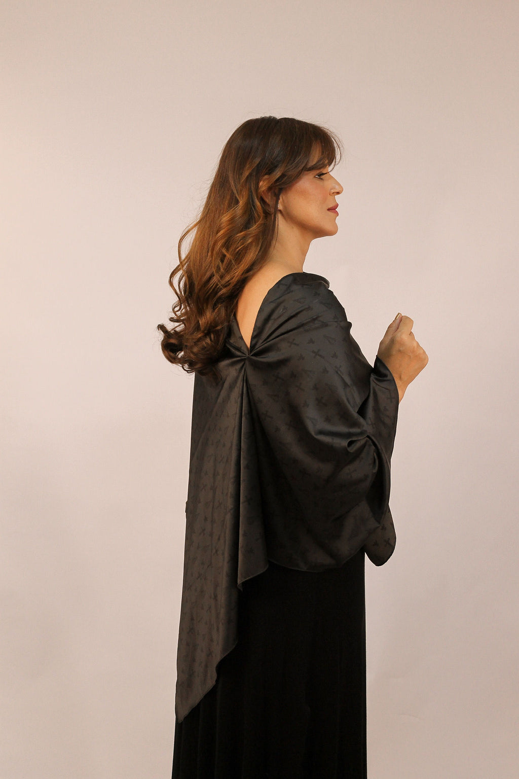 Echarpe Miss Católica - Chumbo com Preto